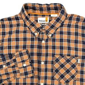 Timberland Mens Slim Fit Plaid Flannel Button Down Long Sleeve‎ Shirt L